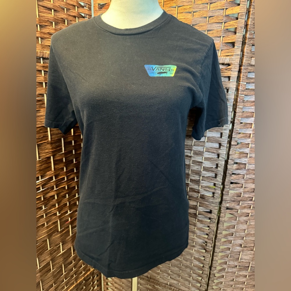 Kids Large Vans T Shirt Unisex Weathered black Short Sleeve Summer Cotton